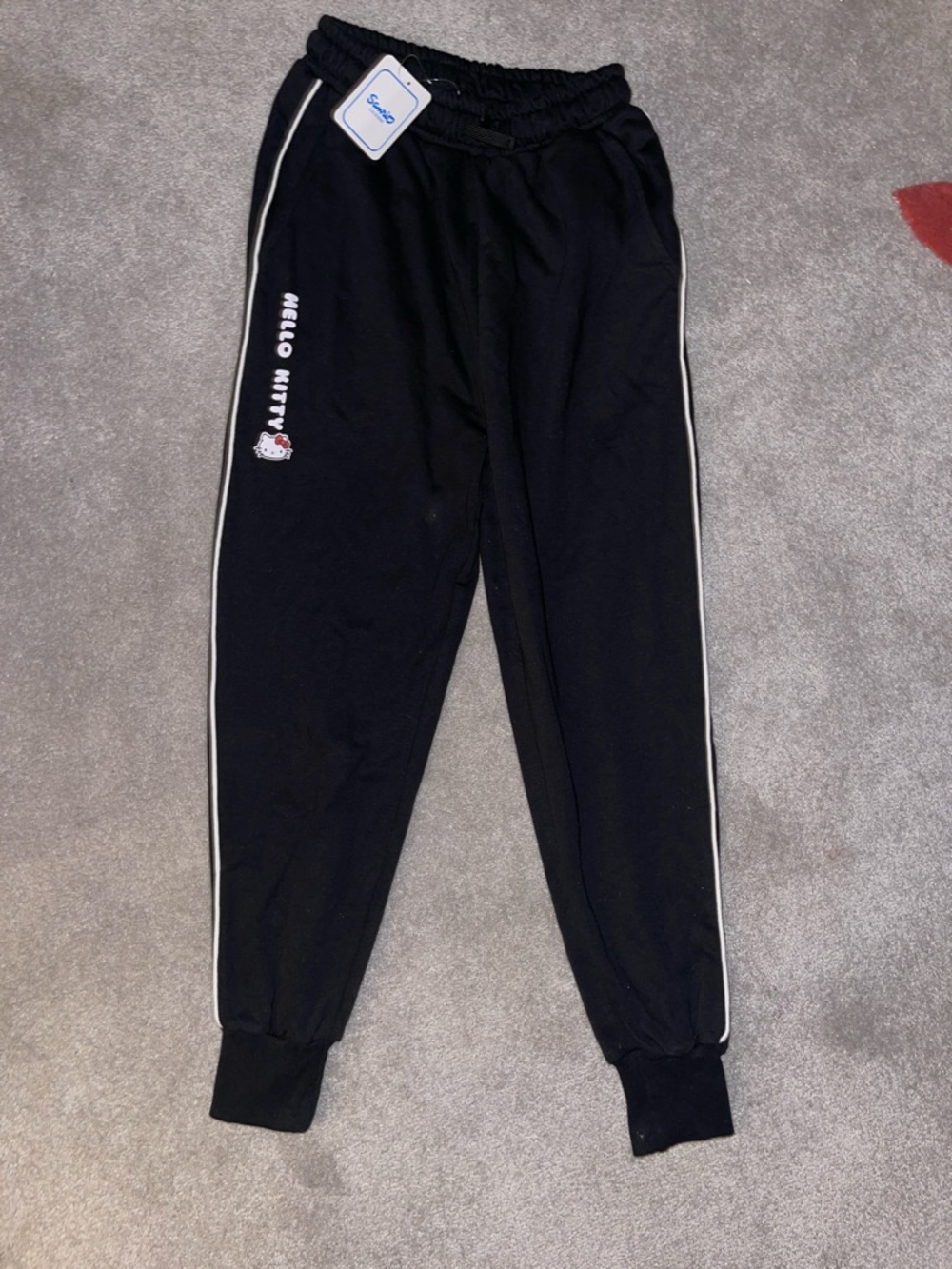 Sanrio Black Joggers with White Piping